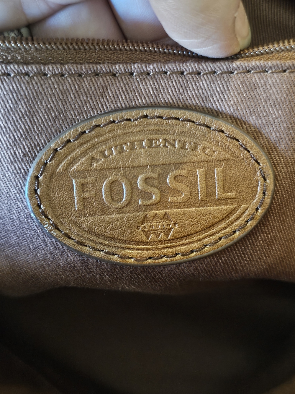 Fossil Brown Leather Satchel Crossbody Bag - Picture 7 of 10